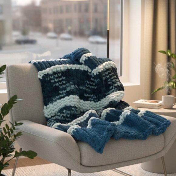 Handmade Other - Handmade Ultra Soft Chenille Chunky Knit Throw